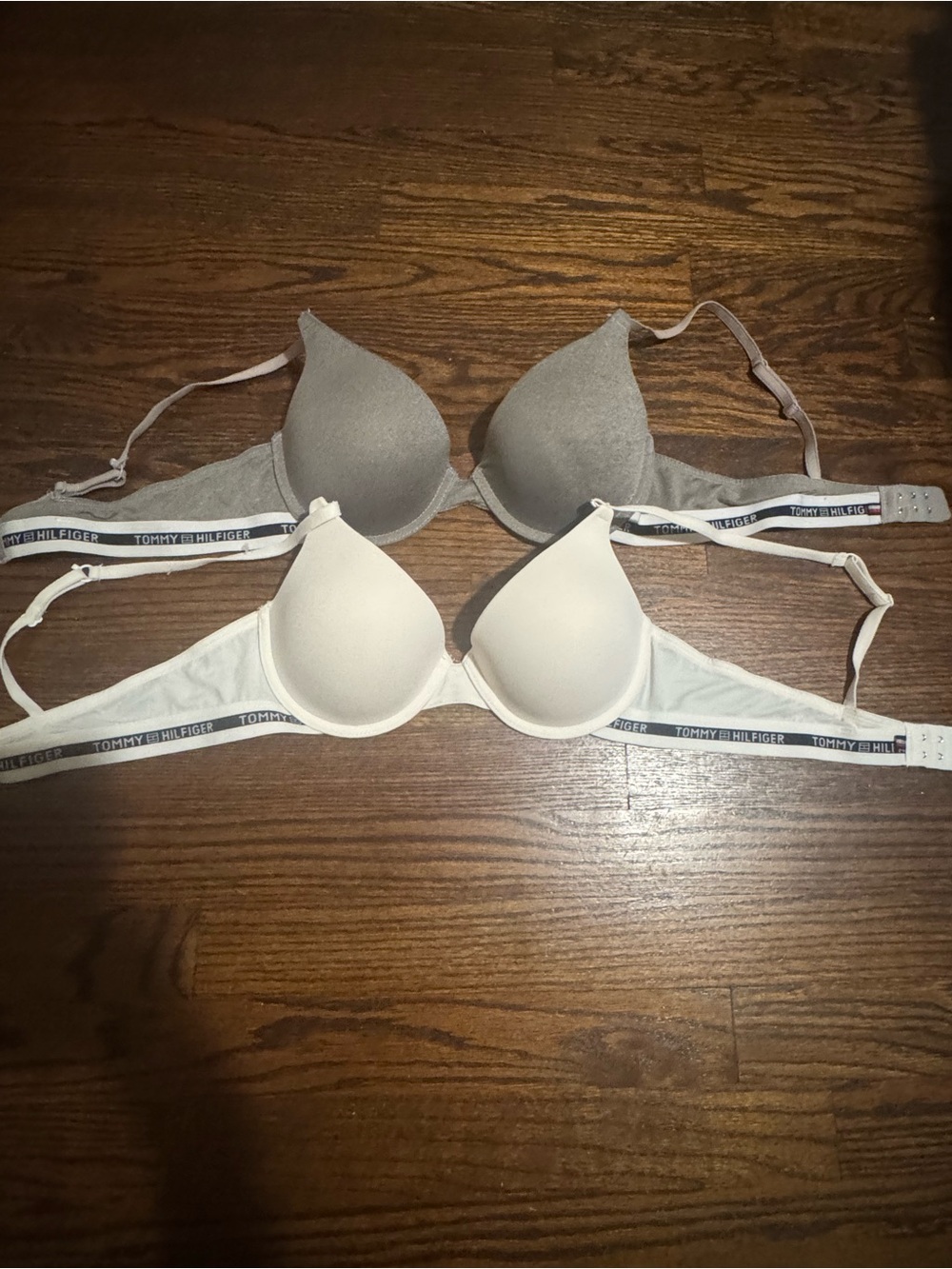 Tommy Hilfiger Gray & Cream Molded T-Shirt Bra Duo